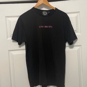 Embroidered black T shirt